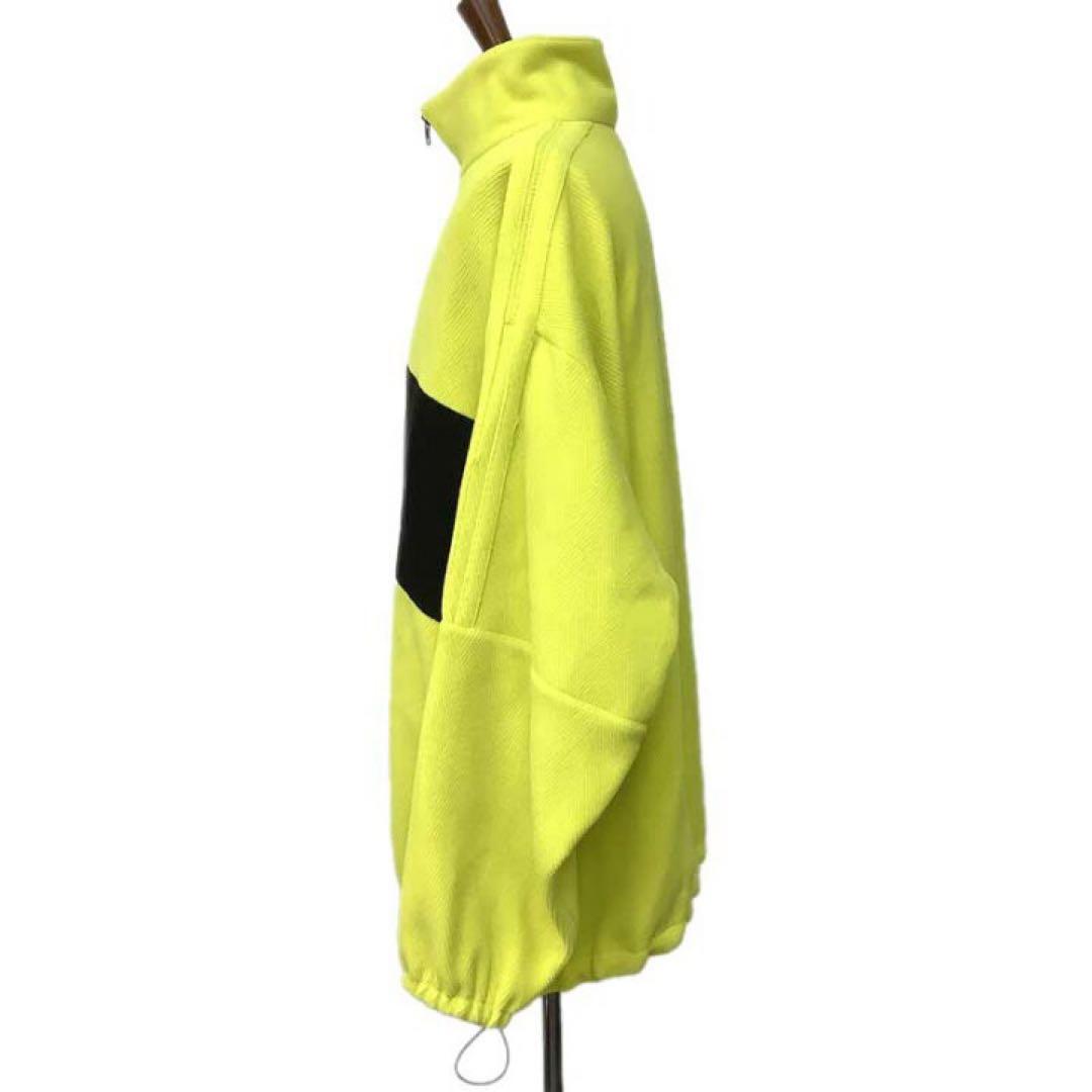 Balenciagaロゴジップアップジャケット ネオンイエロー ボアジャケット