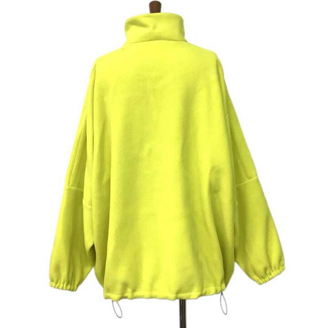Balenciagaロゴジップアップジャケット ネオンイエロー ボアジャケット