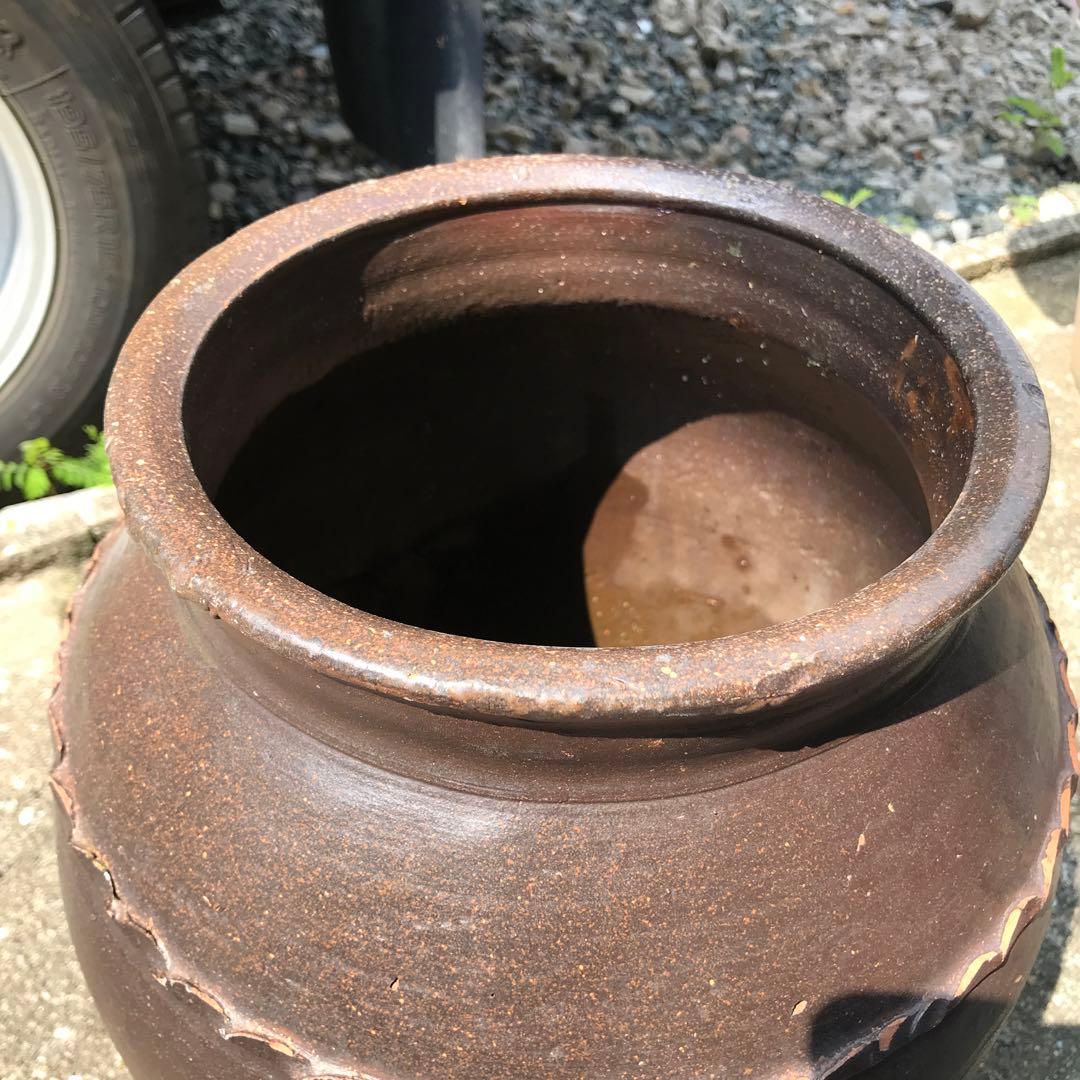 唐津焼　甕　壺②高さ約37.5㎝＊古民具メダカ鉢睡蓮鉢