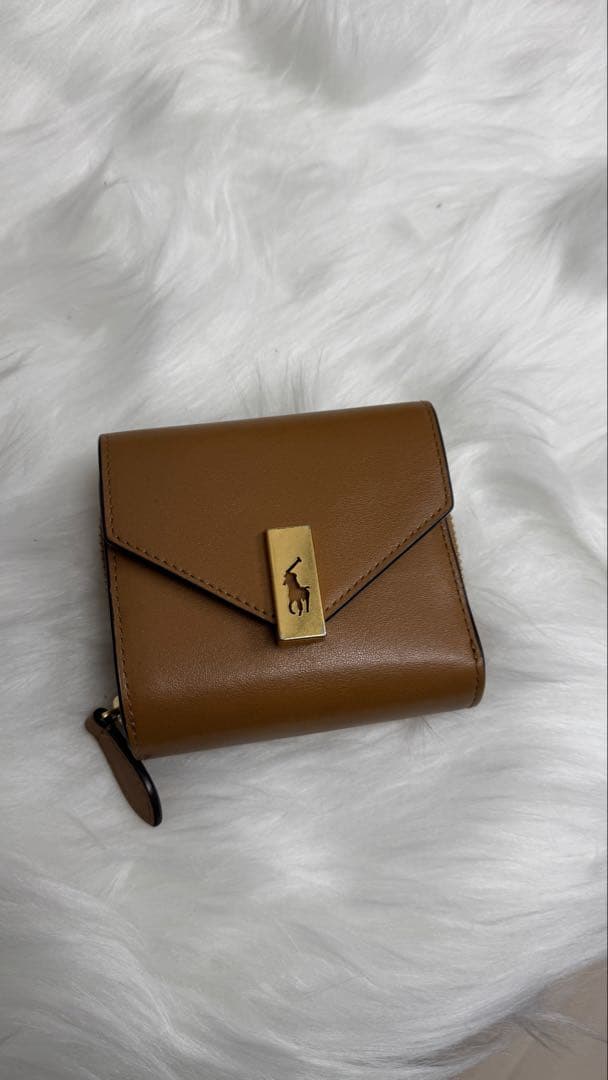 Ralph Lauren 二つ折り財布 ロゴ金具 ブラウン