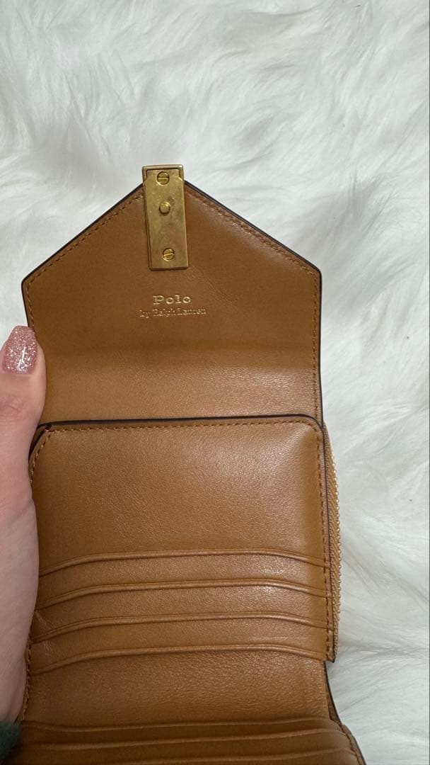 Ralph Lauren 二つ折り財布 ロゴ金具 ブラウン