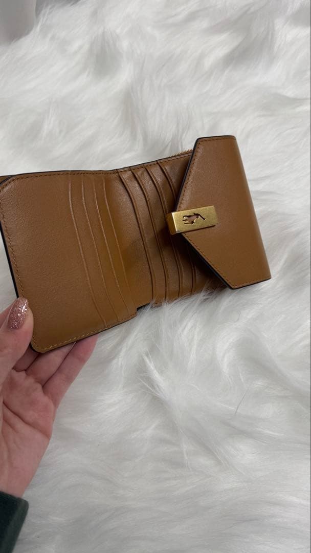 Ralph Lauren 二つ折り財布 ロゴ金具 ブラウン