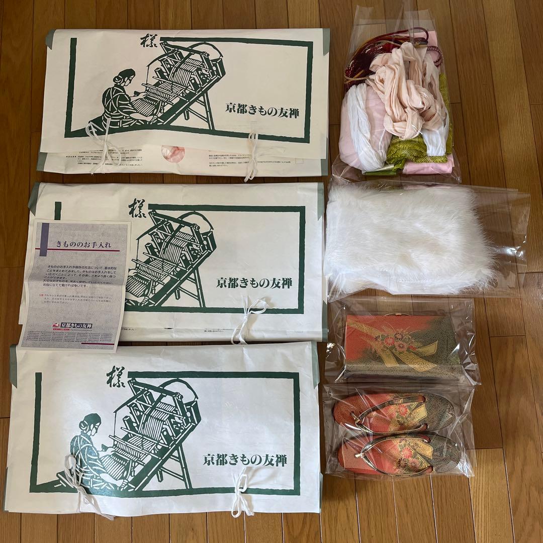 京都きもの友禅　80万円　振袖フルセット 正絹 豪華古典柄 成人式 結婚式 赤