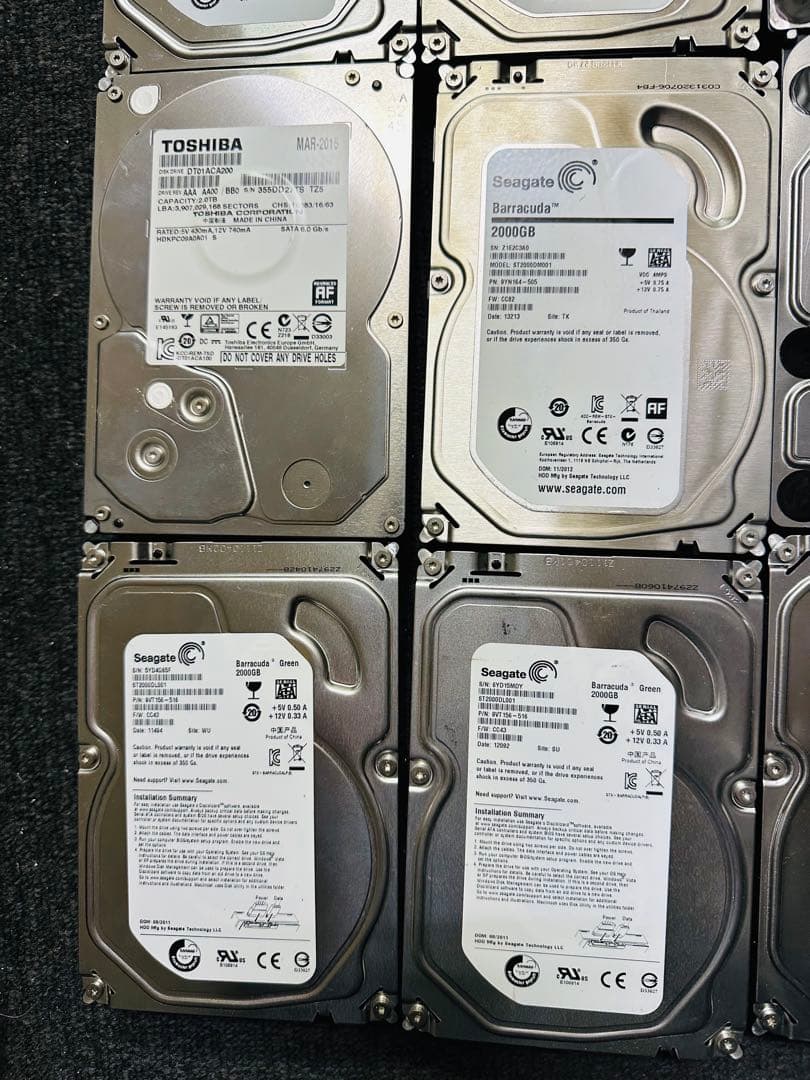 16点セット【ジャンク】3.5インチHDD/2TB*16個