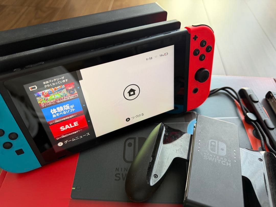 【外箱付】Nintendo Switch 本体 赤/青 Joy-Con付き