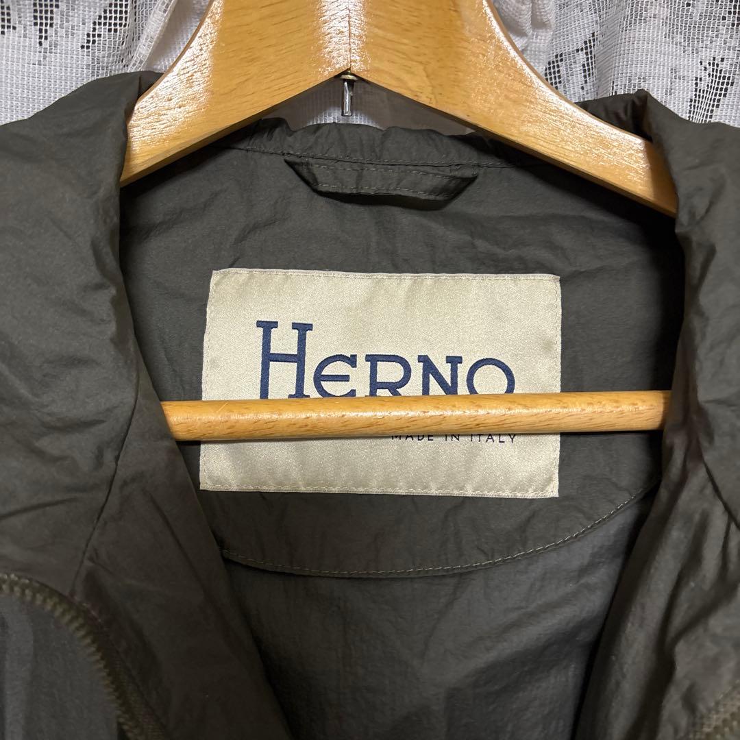 HERNO ロングコート　カーキ色