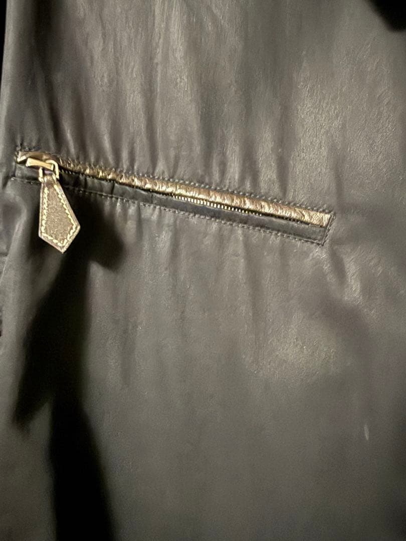 エルメス_ジャケット_オイルドコットン_ネイビー_XL_マルジェラ期_極美品