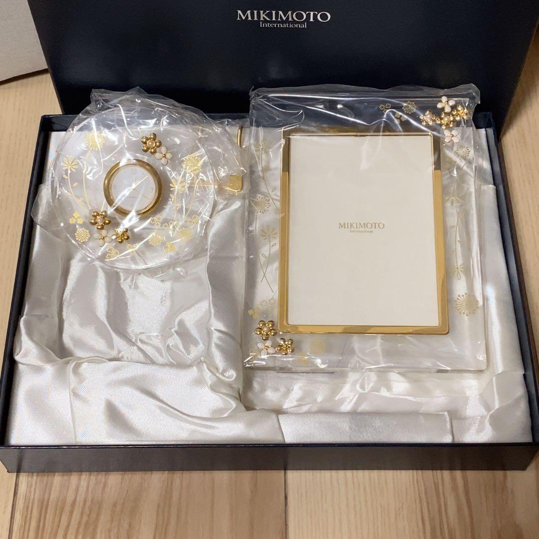 【新品未使用】MIKIMOTO ミキモト 置き時計＆フォトフレーム セット