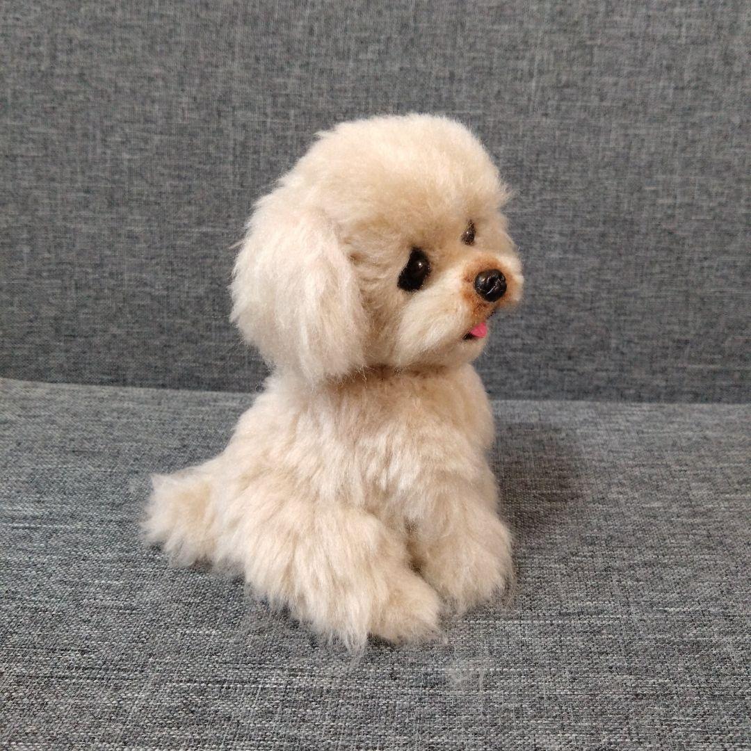 羊毛フェルト＋毛糸　トイプードル　マルプー　アプリコット　犬　ハンドメイド