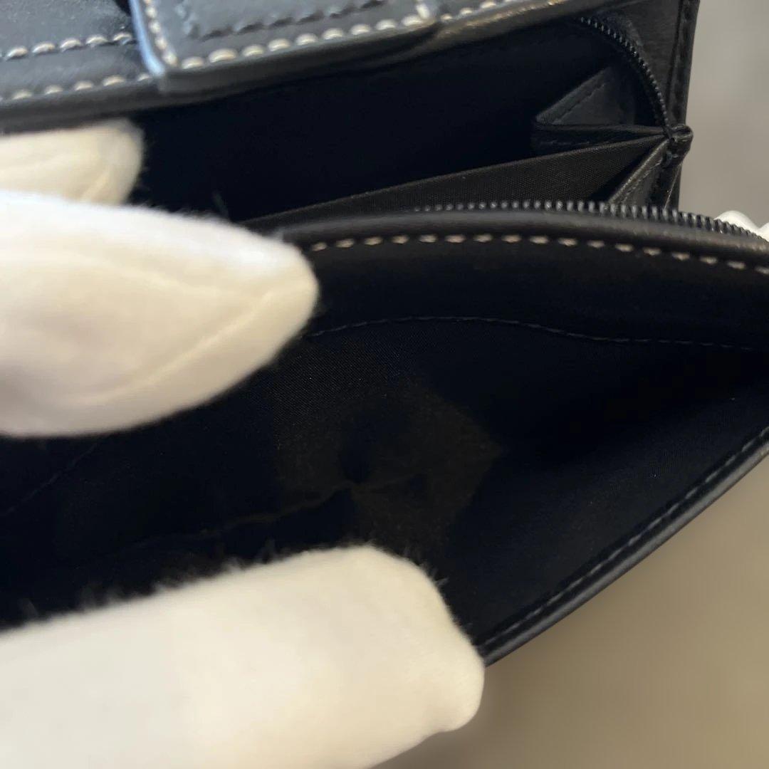 小物 Coach Compact Wallet Soho Black leather