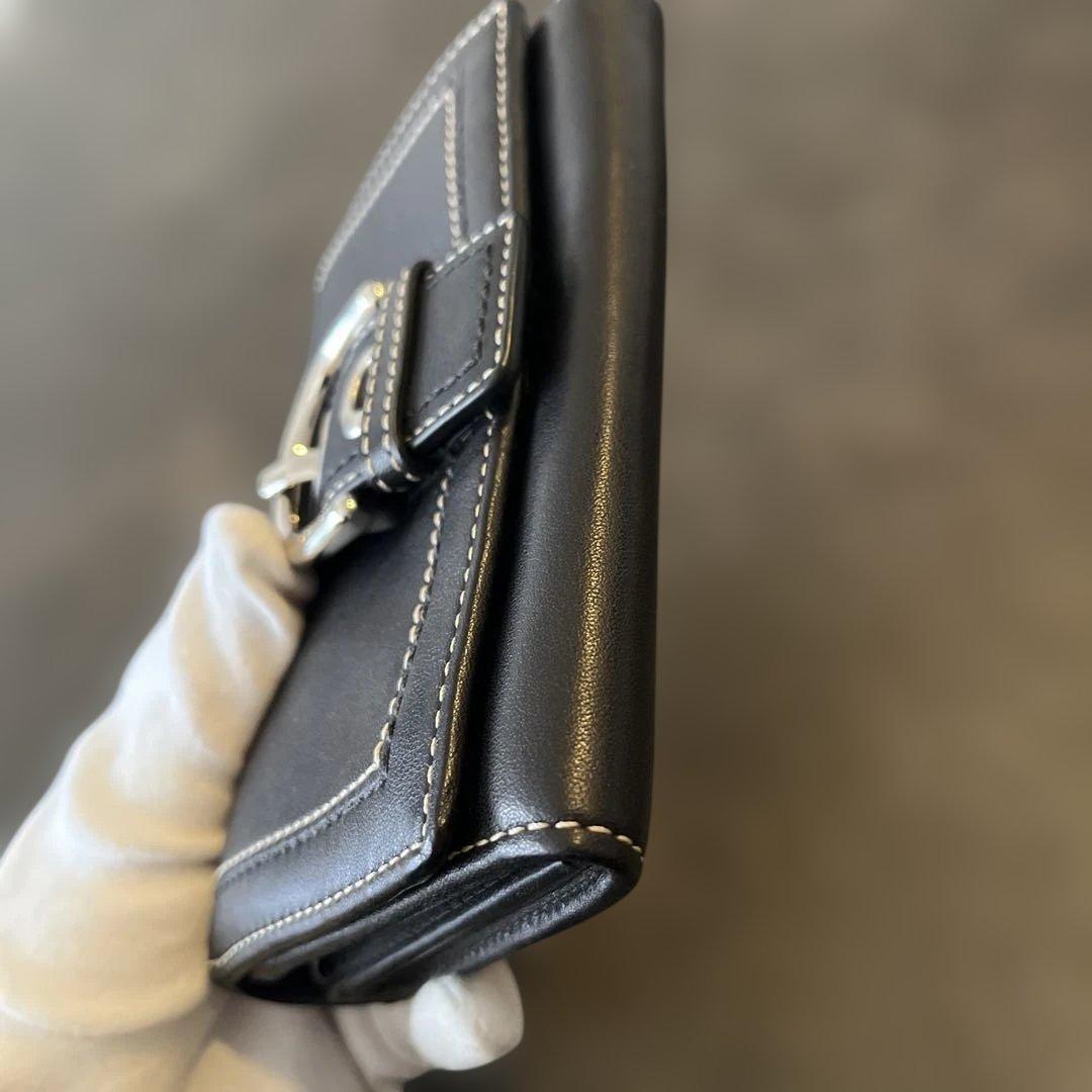 小物 Coach Compact Wallet Soho Black leather