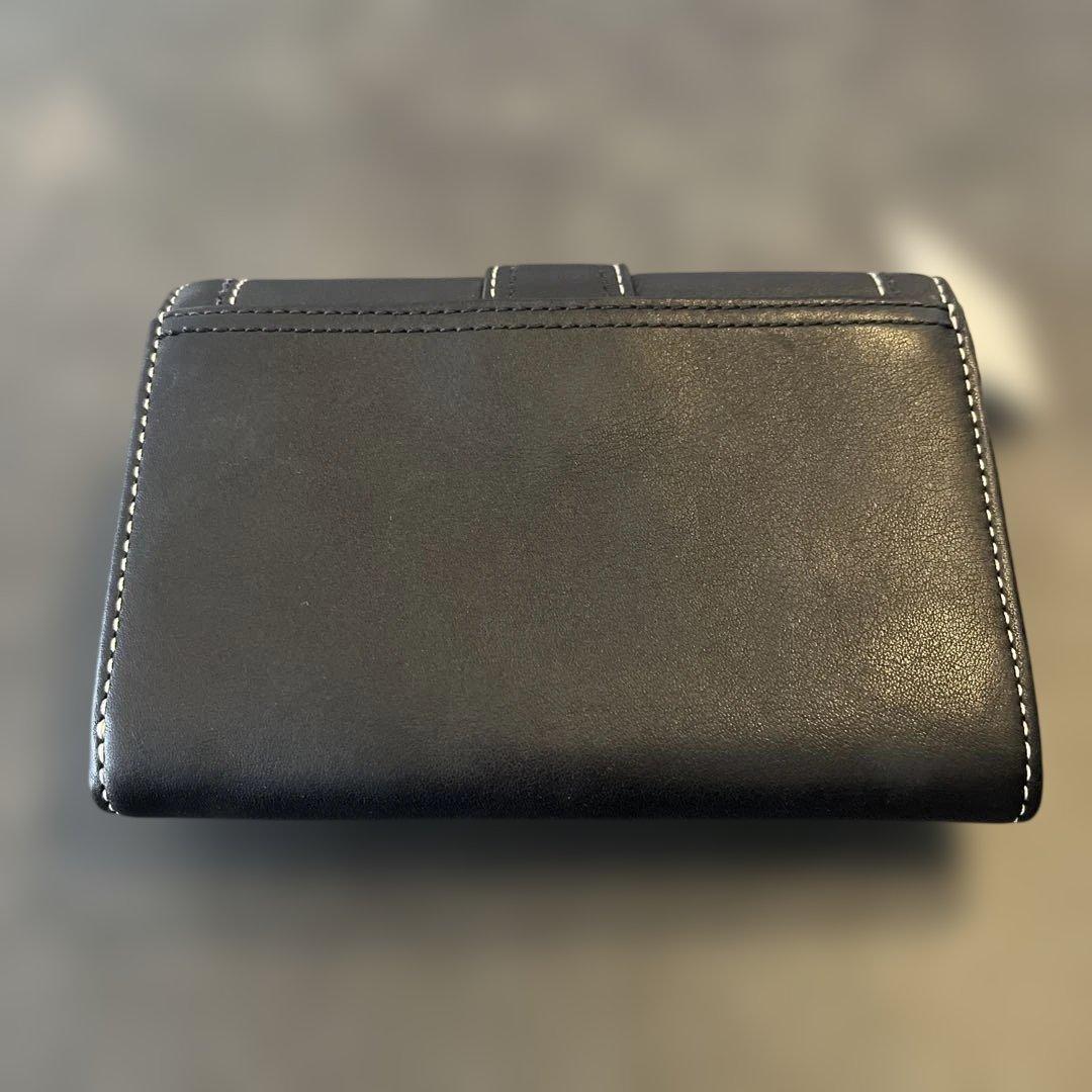 小物 Coach Compact Wallet Soho Black leather