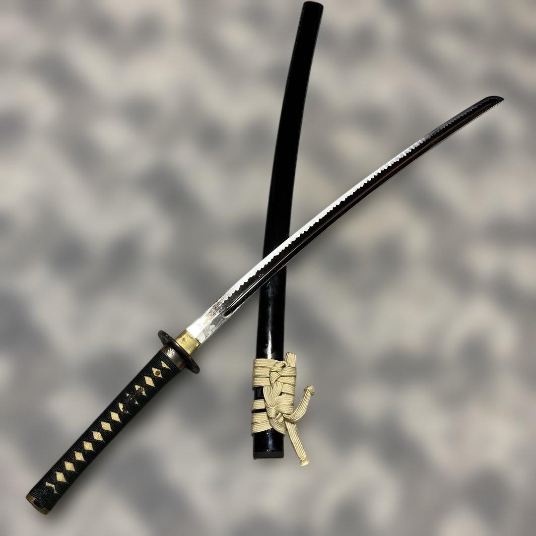 格安高級居合刀 濃緑柄 竹笹木瓜鉄鍔 黒呂鞘