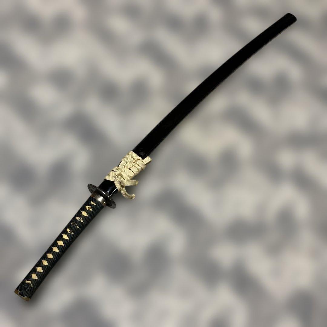 格安高級居合刀 濃緑柄 竹笹木瓜鉄鍔 黒呂鞘