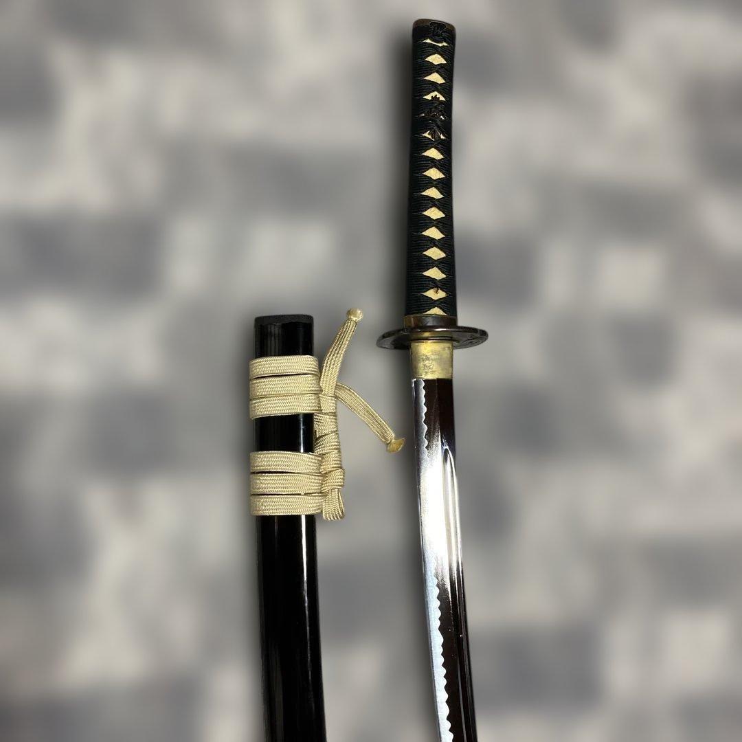 格安高級居合刀 濃緑柄 竹笹木瓜鉄鍔 黒呂鞘