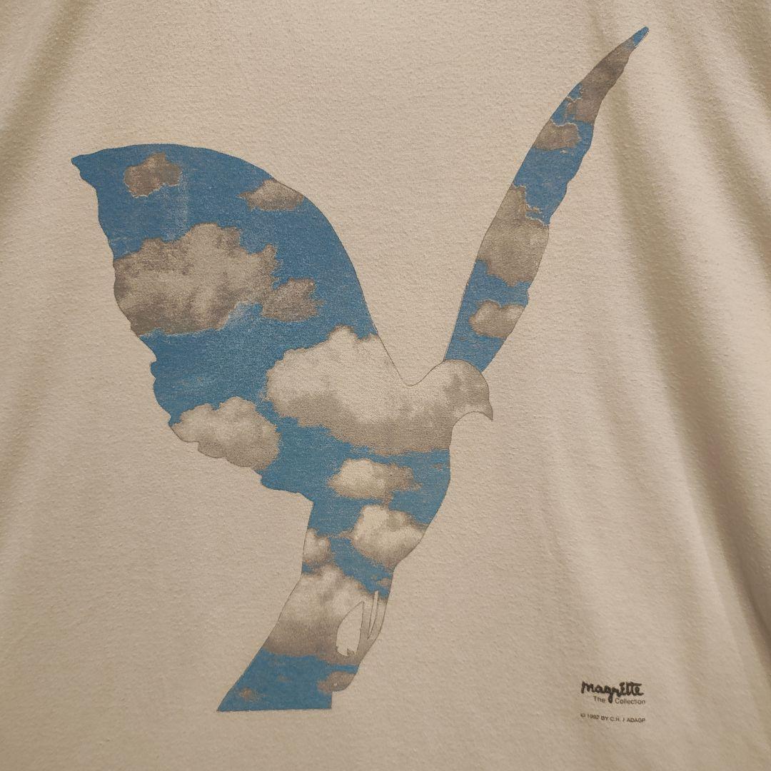 90年代 ルネ・マグリット　 アートTシャツmagritte ホワイト　XL相当