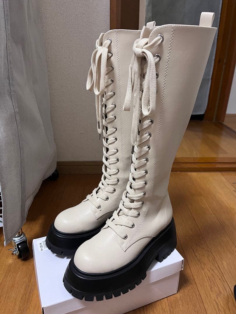 SLY レースアップロングブーツ