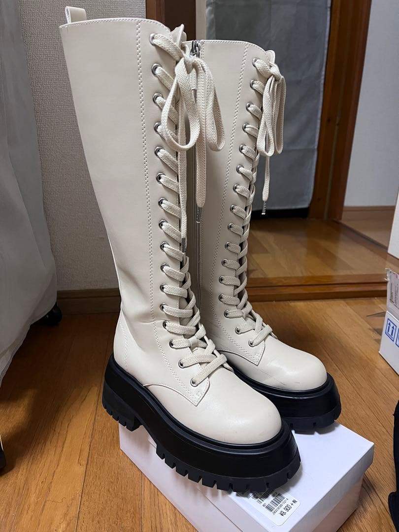 SLY レースアップロングブーツ