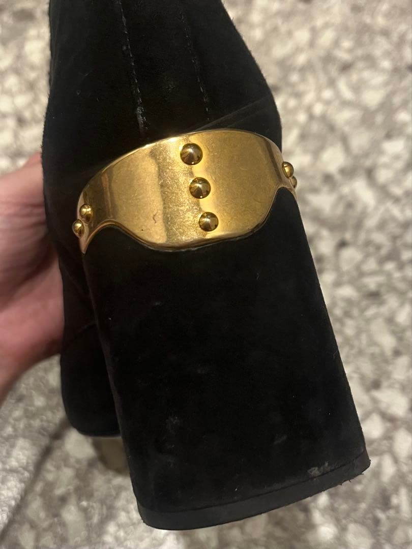 プラダ PRADA スエード ショートブーツ36 ブ ラック