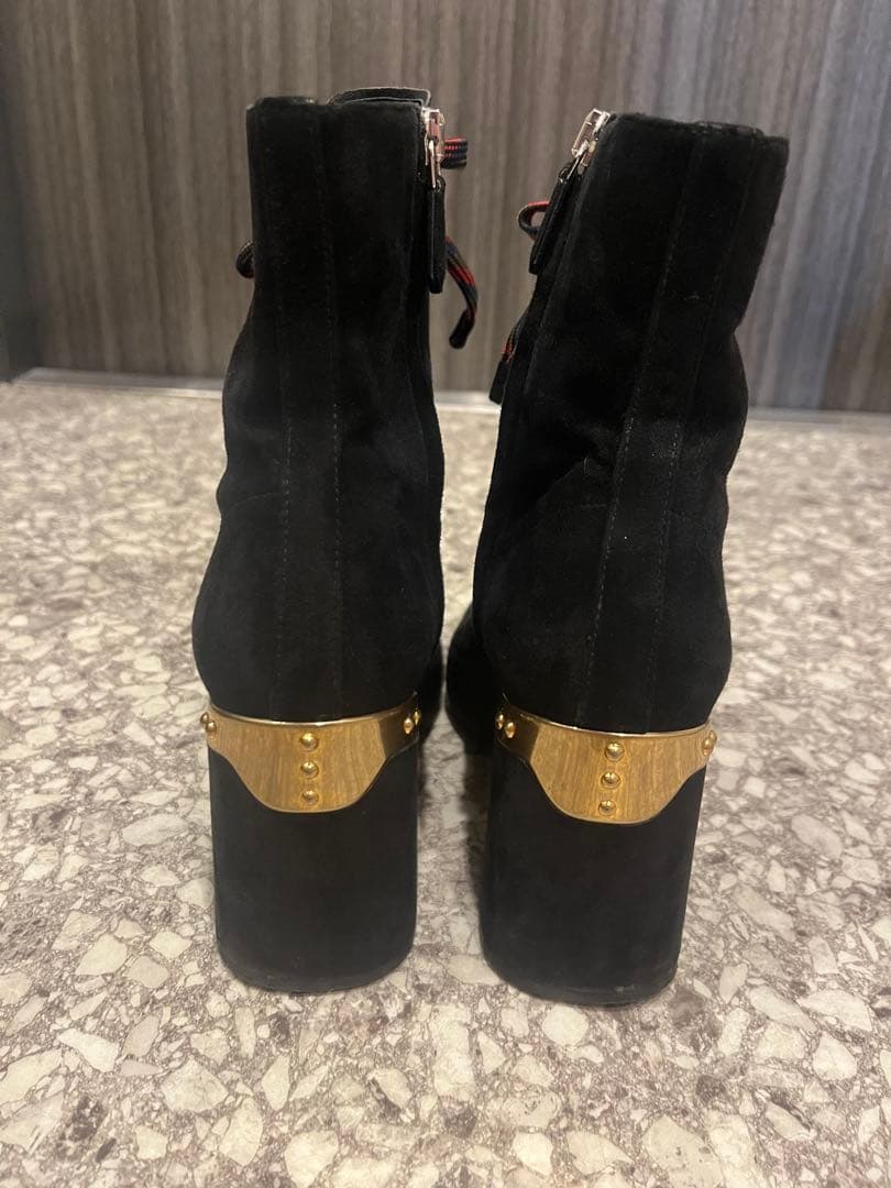 プラダ PRADA スエード ショートブーツ36 ブ ラック