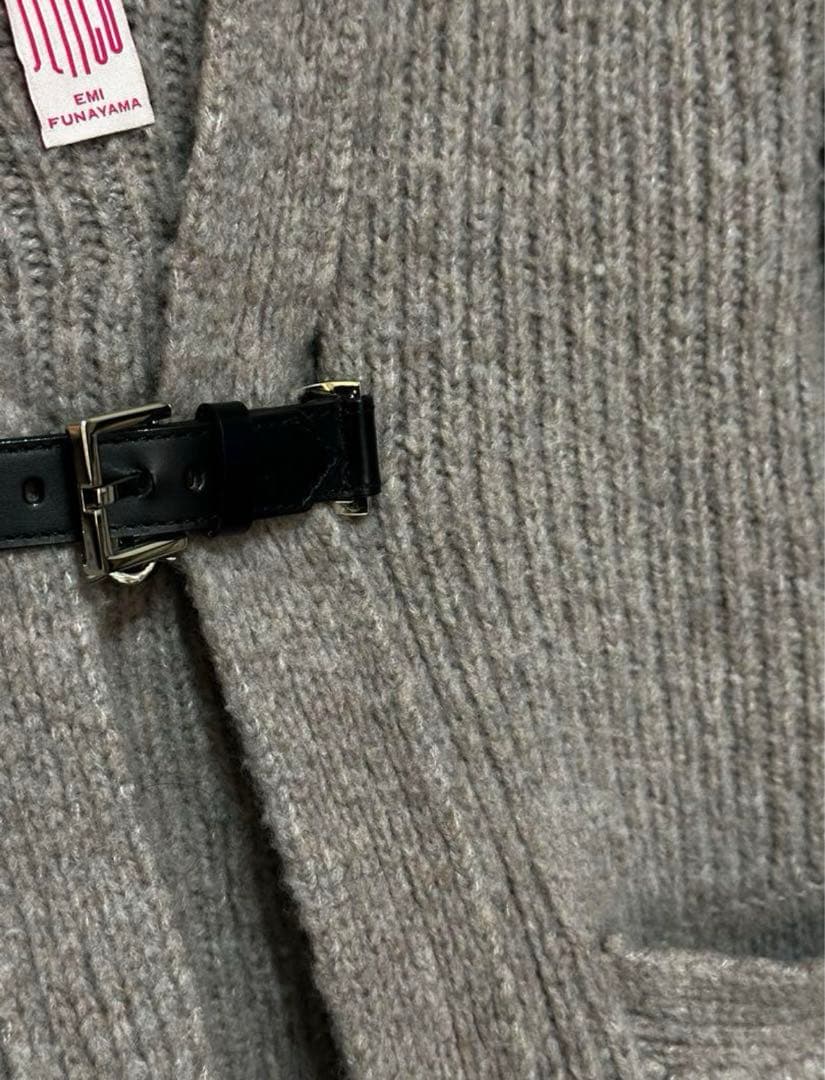 は*ぴ様 fetico 23aw ウール カシミヤ ニットカーディガン　グレー