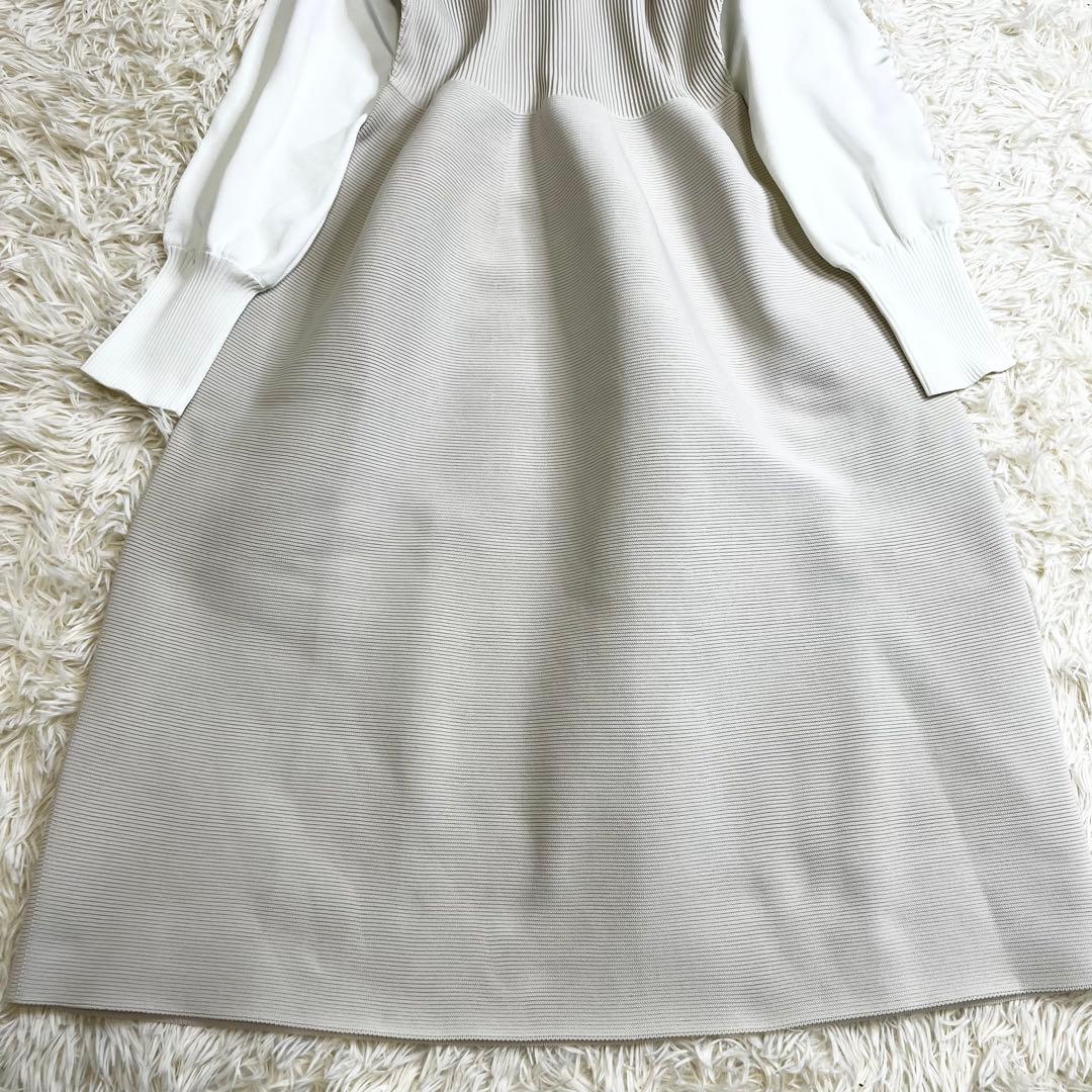 極美品✨セルフォード コクーンホールガーメントワンピース ベージュ 36