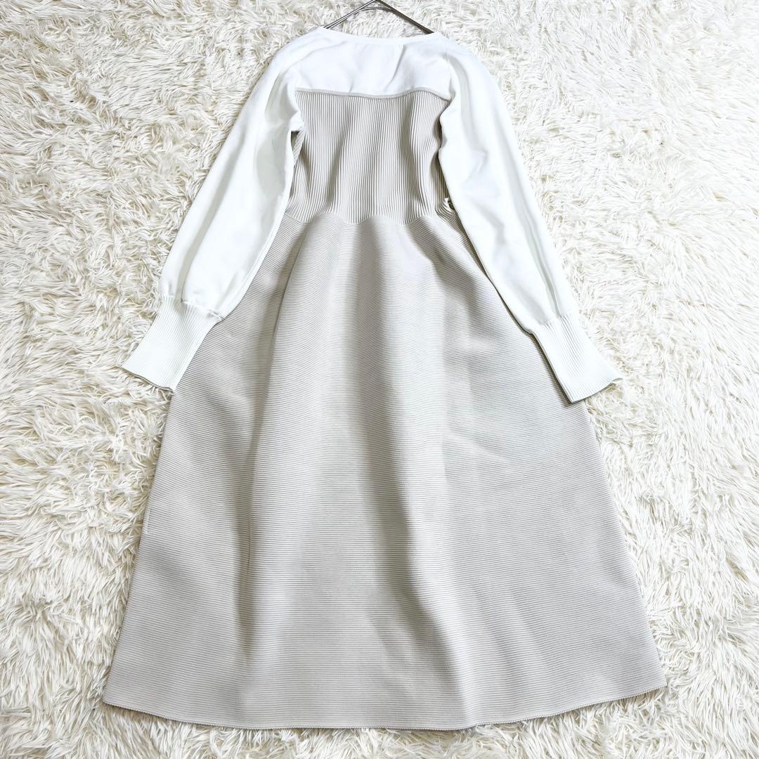 極美品✨セルフォード コクーンホールガーメントワンピース ベージュ 36