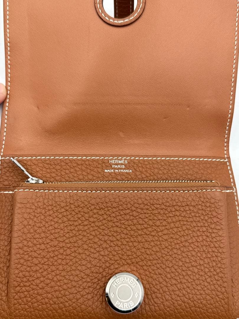 エルメス　ドゴンコンパクト　トリヨン　ゴールド　U刻印　財布