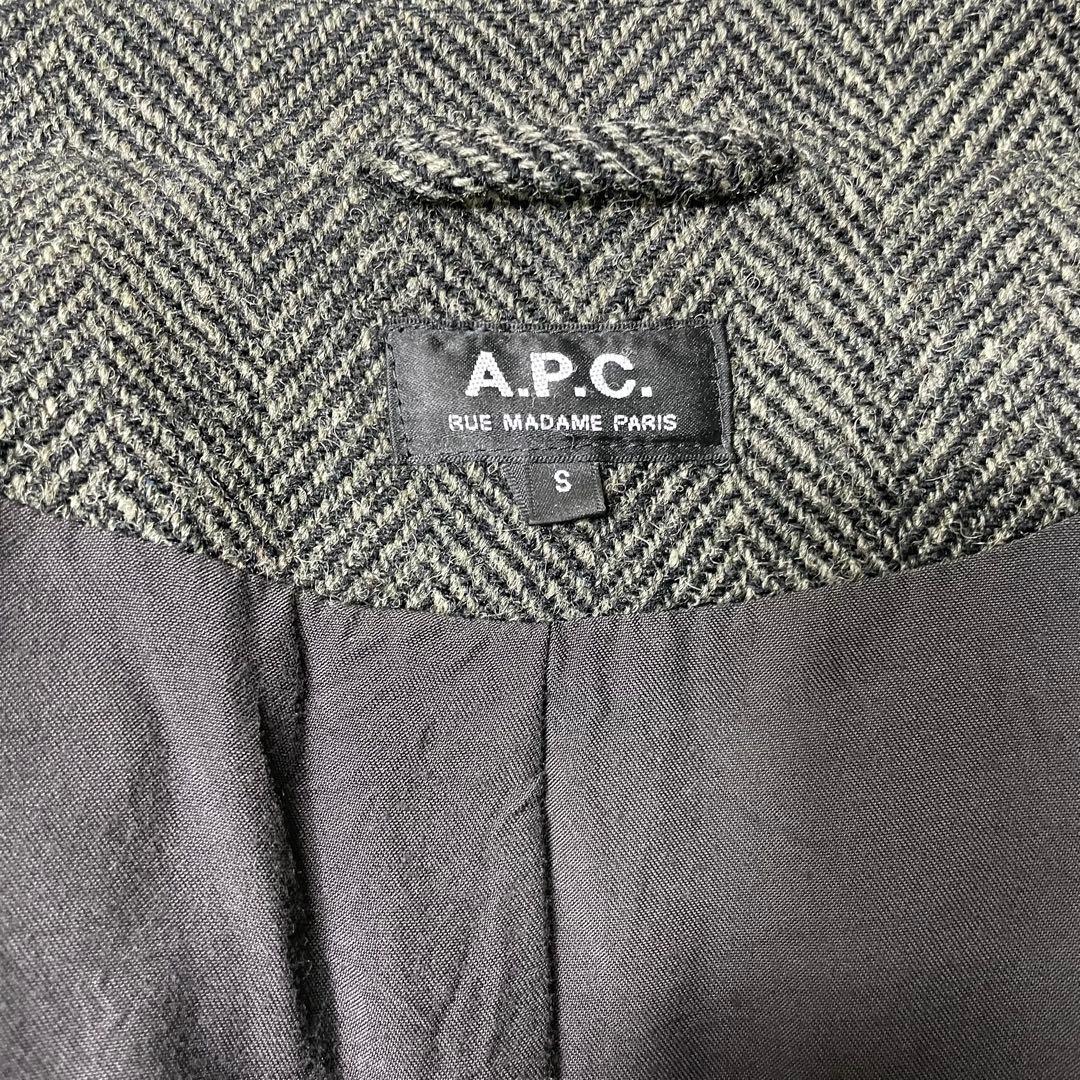 希少コラボ A.P.C ハリスツイード ジップアップツイードブルゾン ジャケット