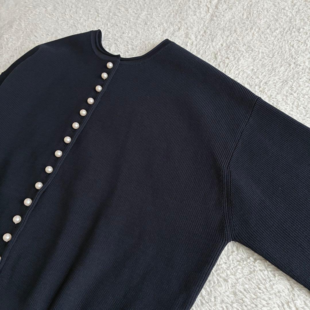 美品 ボールジィ 2WAY パールコンビクルーネックカーディガン 24SS 春服