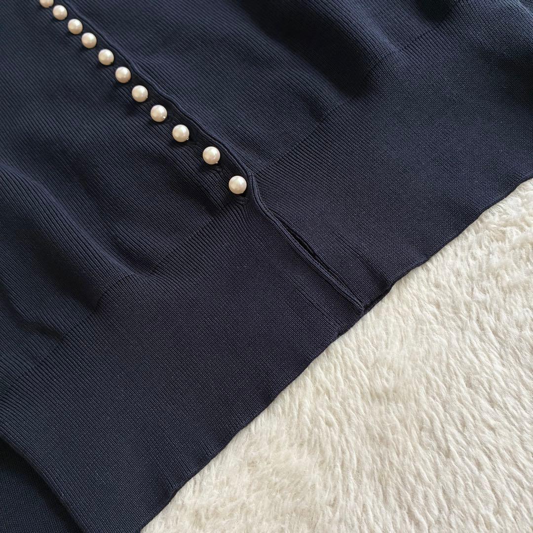 美品 ボールジィ 2WAY パールコンビクルーネックカーディガン 24SS 春服