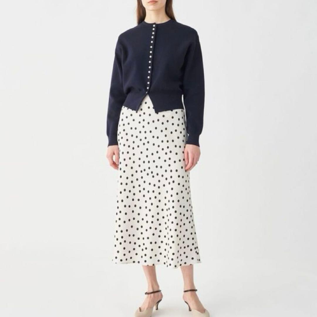 美品 ボールジィ 2WAY パールコンビクルーネックカーディガン 24SS 春服