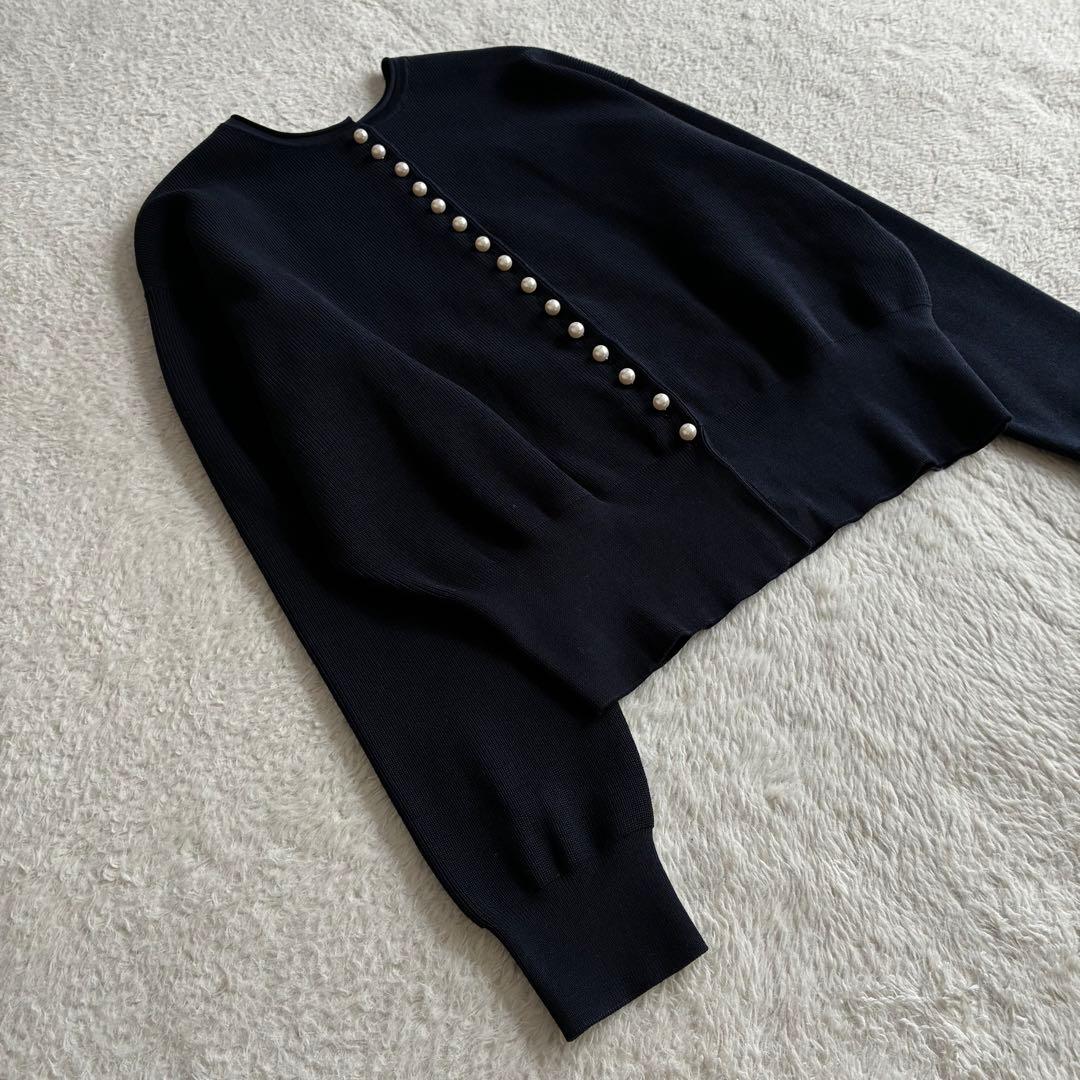 美品 ボールジィ 2WAY パールコンビクルーネックカーディガン 24SS 春服