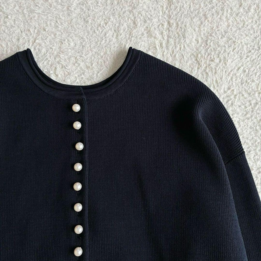美品 ボールジィ 2WAY パールコンビクルーネックカーディガン 24SS 春服