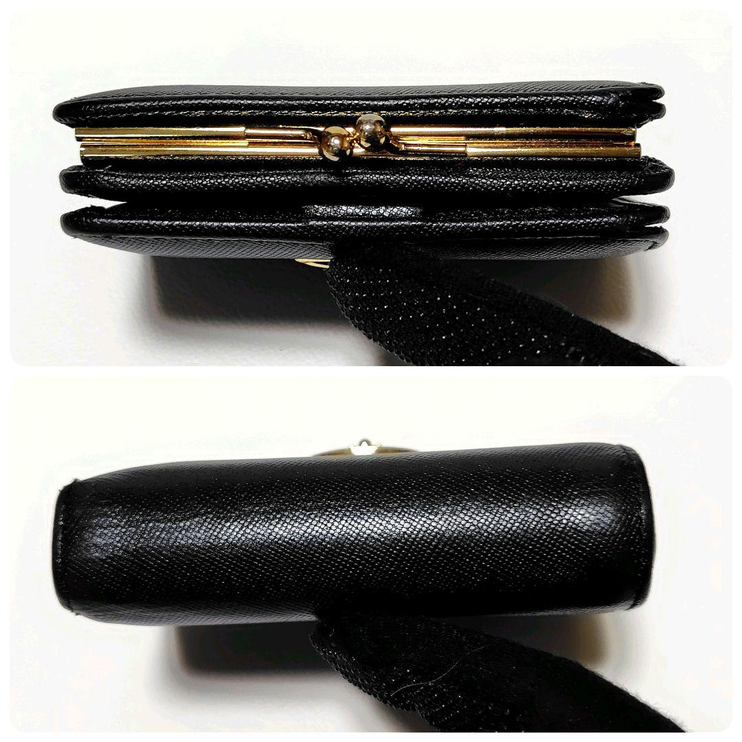 美品✨　ヴィヴィアンウエストウッド　折り財布　黒　レザー　がま口　オーブ