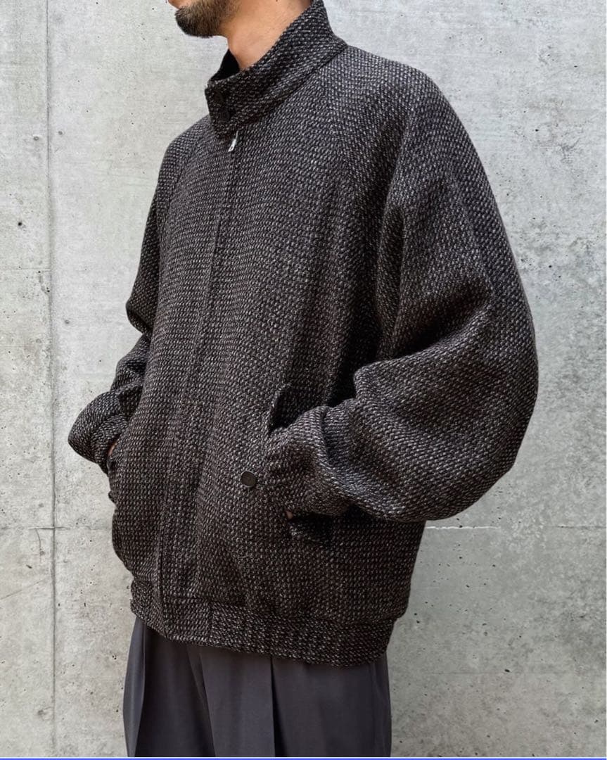 【サイズ5】ALPACA WOOL SILK TWEED ZIP BLOUSON