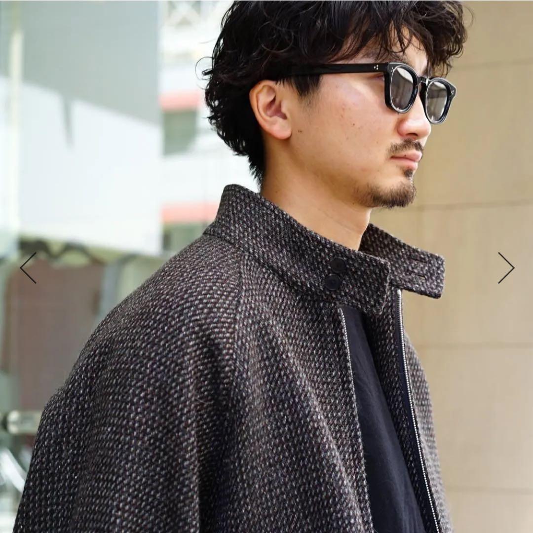 【サイズ5】ALPACA WOOL SILK TWEED ZIP BLOUSON