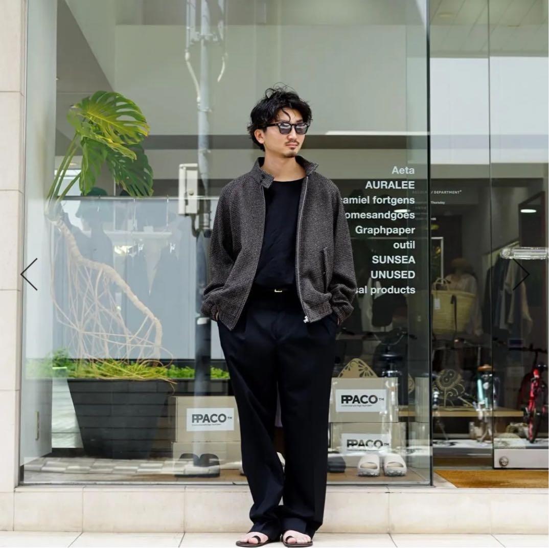 【サイズ5】ALPACA WOOL SILK TWEED ZIP BLOUSON