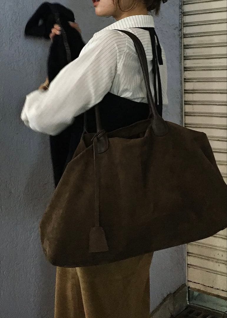 Muori Suède Boston Bag スエードボストンバッグ　ブラウン
