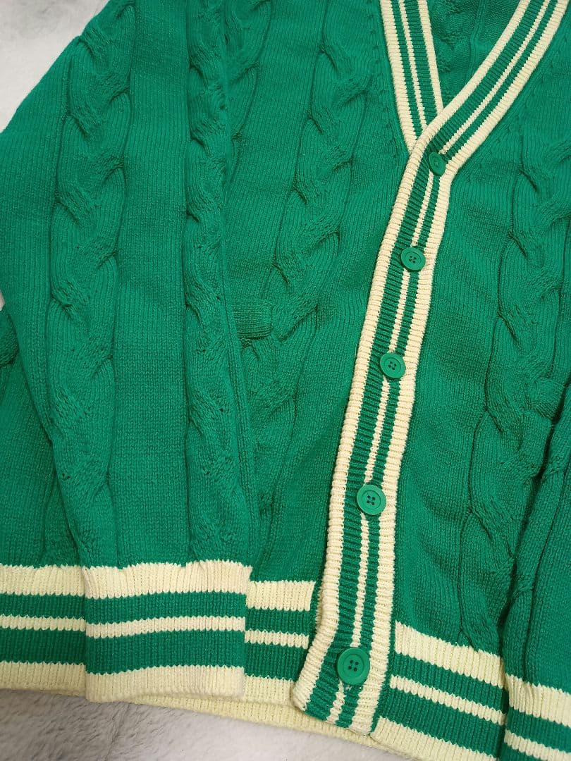 Traditional Weatherwear Vネック　カーディガン　グリーン