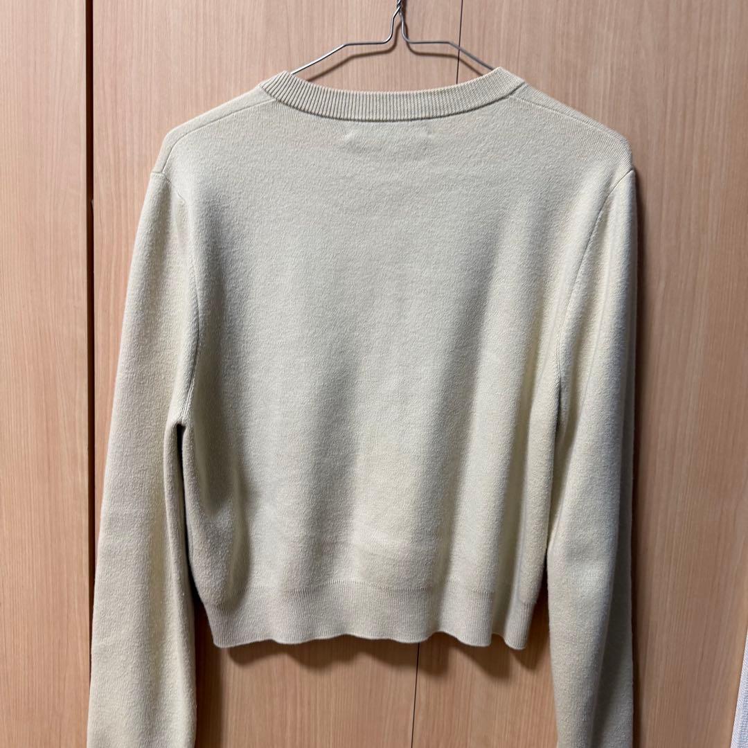 CABaN ベージュ カーディガン 胸ポケット ウール XS
