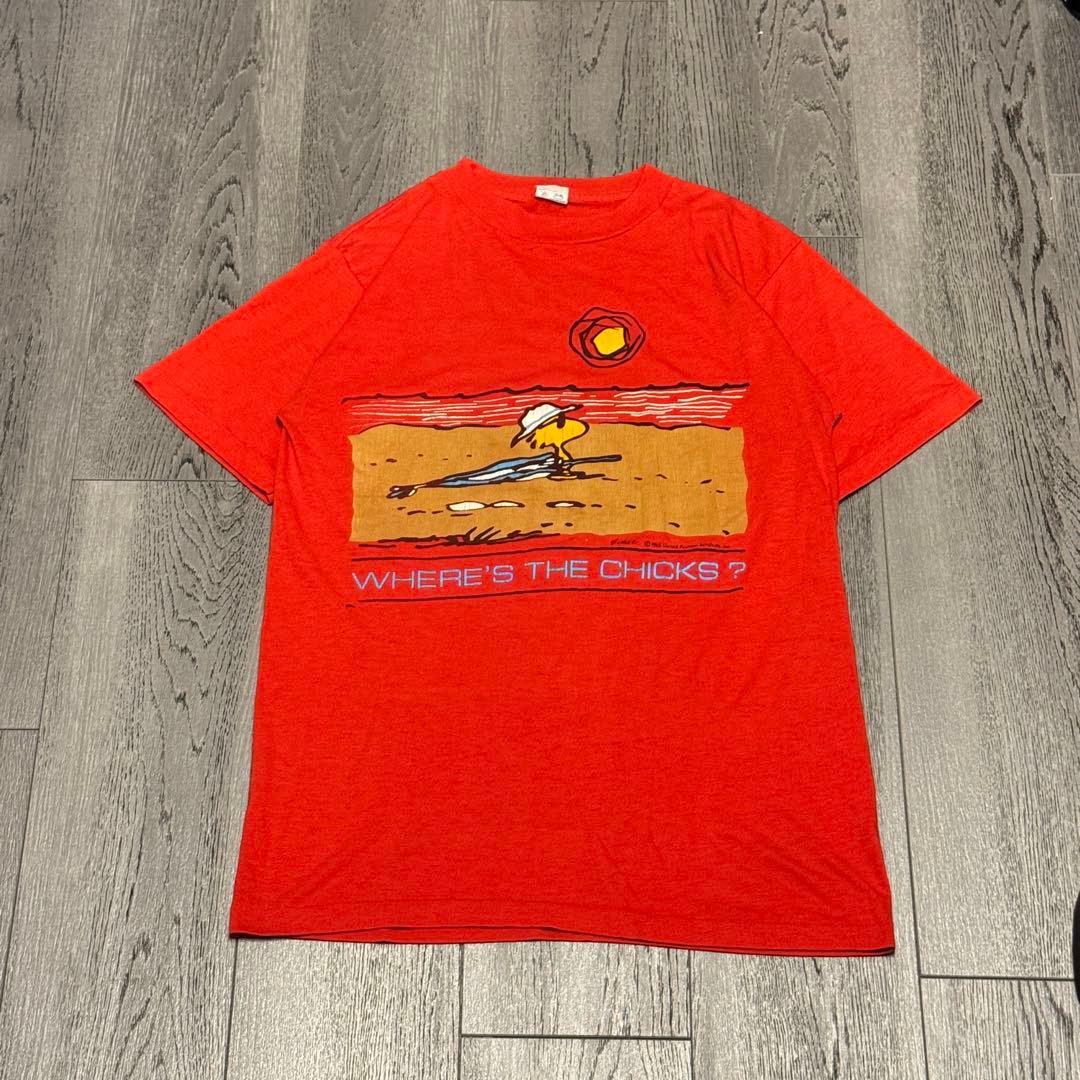 60s USA製 スヌーピー ウッドストック vintage プリント アニメ