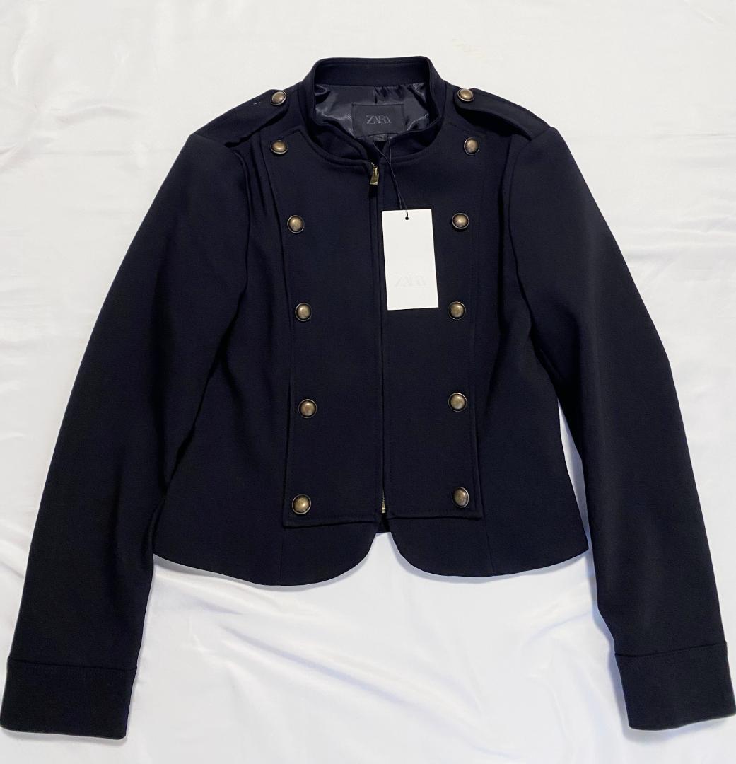 完売 ZARA ナポレオンジャケット ボタン付きフィットブレザー M