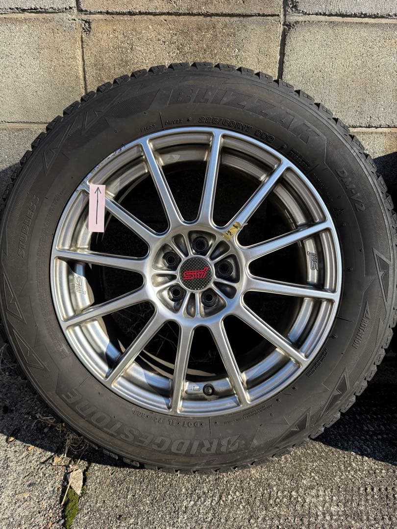スバル純正stiホイール 17インチ PCD100 ＋48 スタッドレス付
