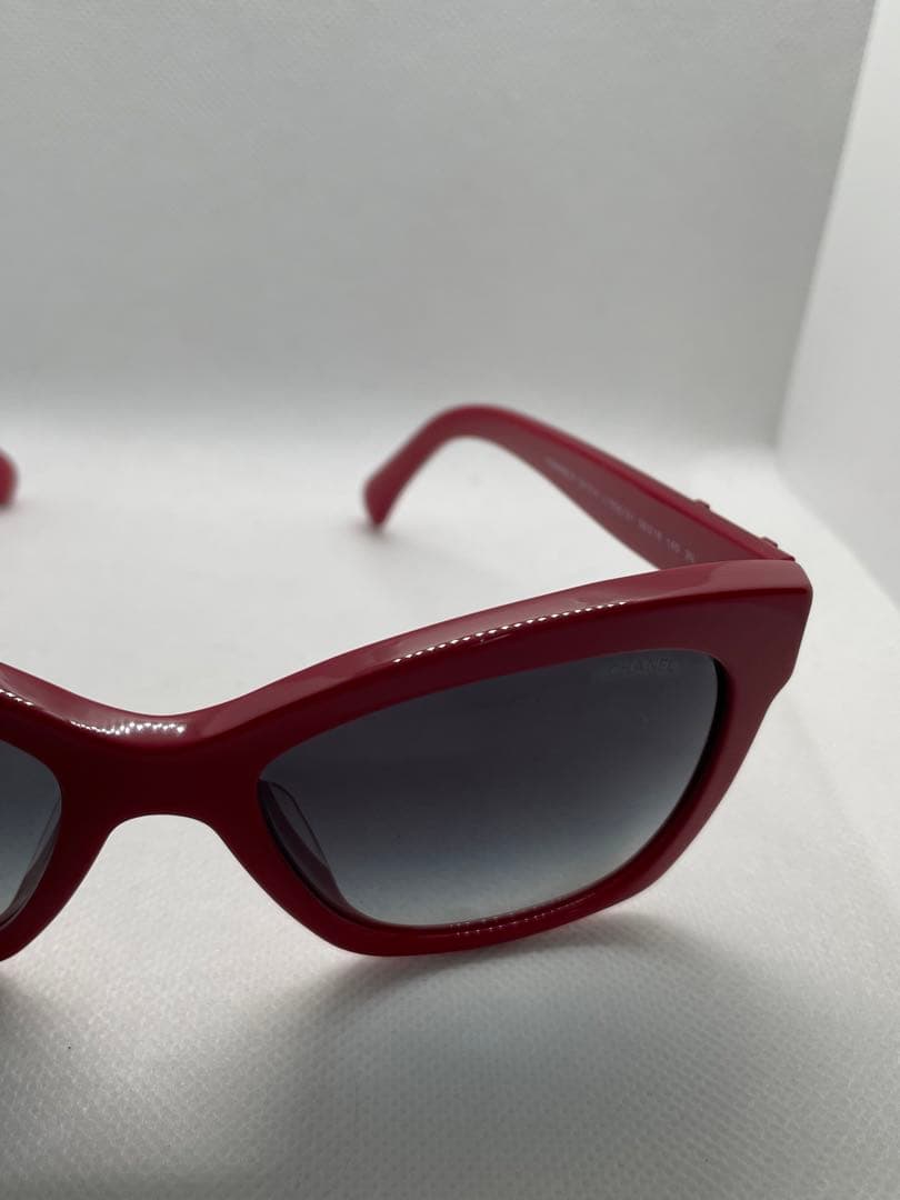 CHANEL サングラス ウェリントン 56口-18 レッド