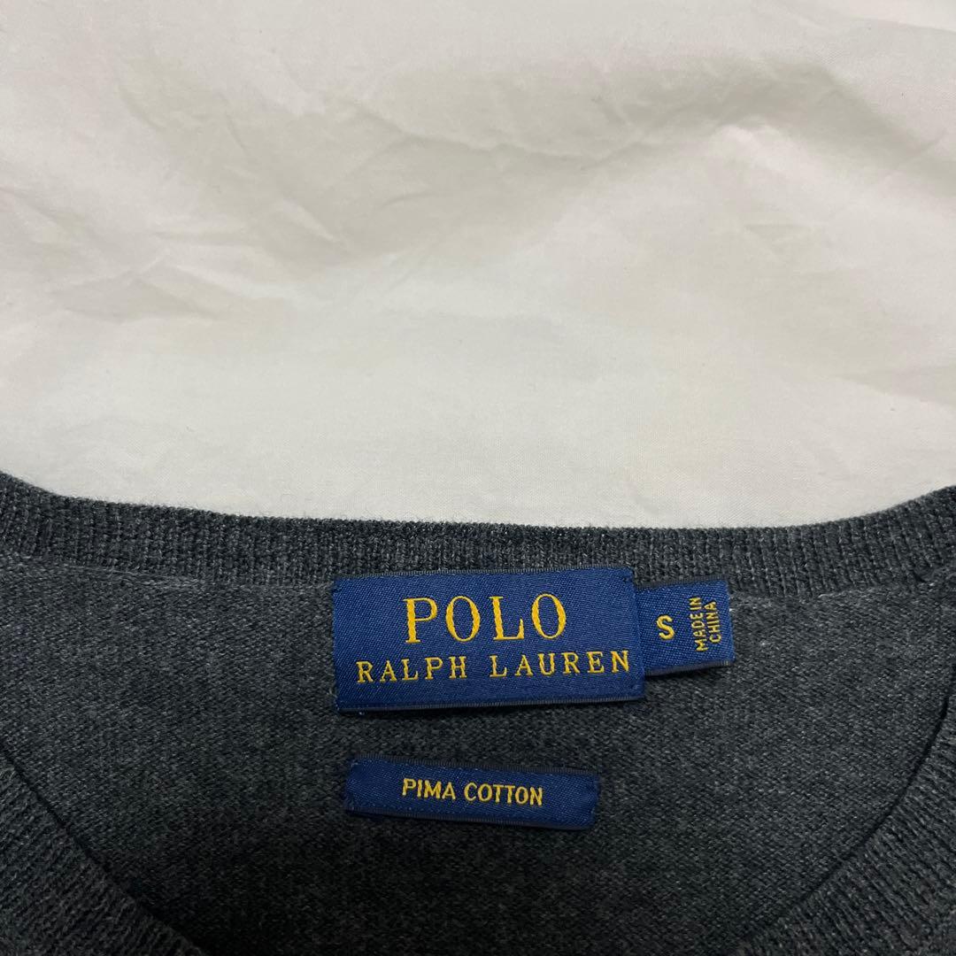 Polo Ralph Lauren グレー カーディガン　刺繍　ラルフ　コットン