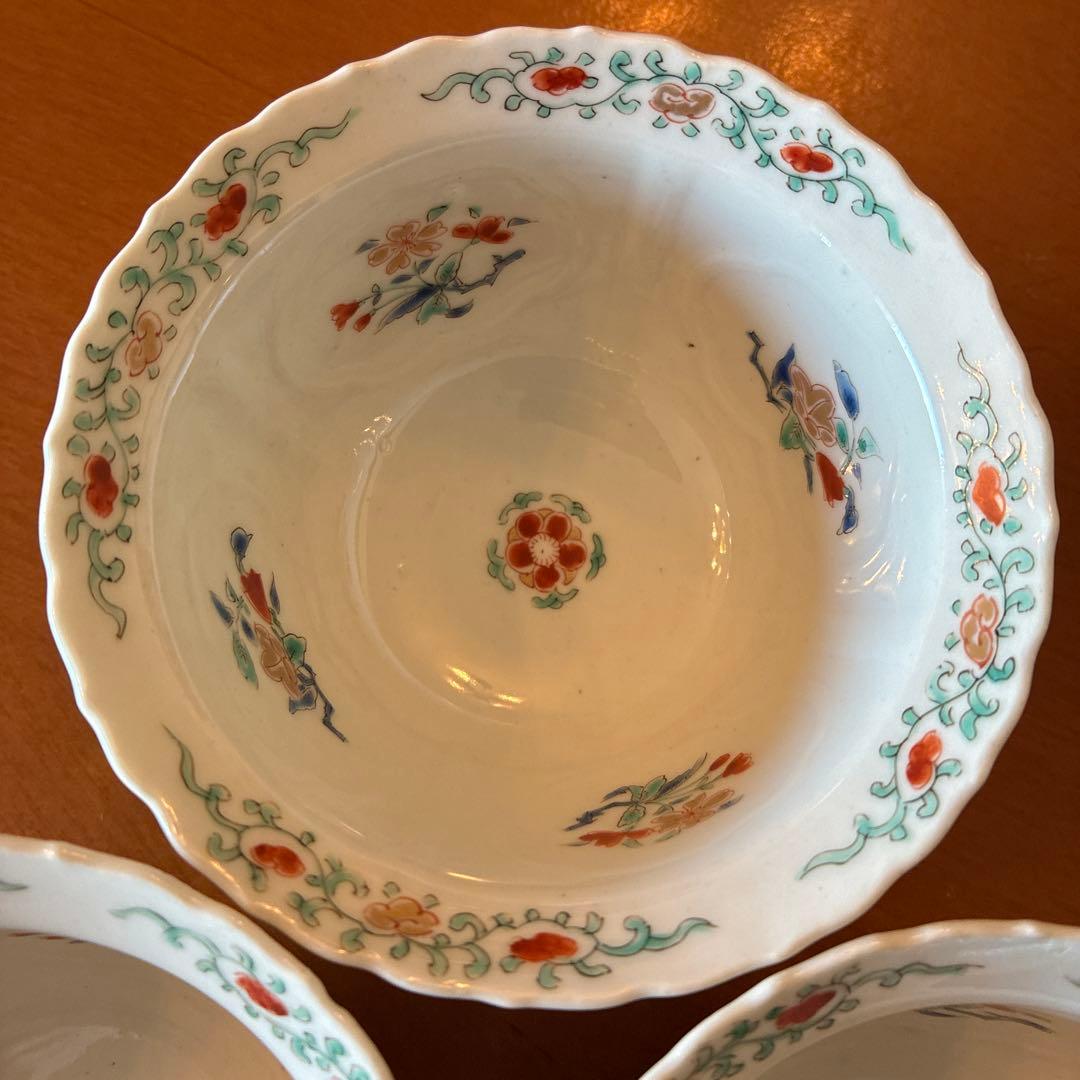 古伊万里　柿右衛門様式　向付　3客