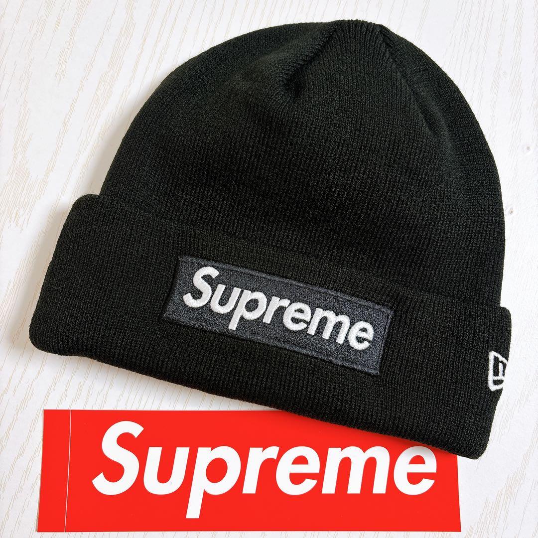 Supreme NEW ERA ニット帽　ビーニー　BOXロゴ　ブラック　黒