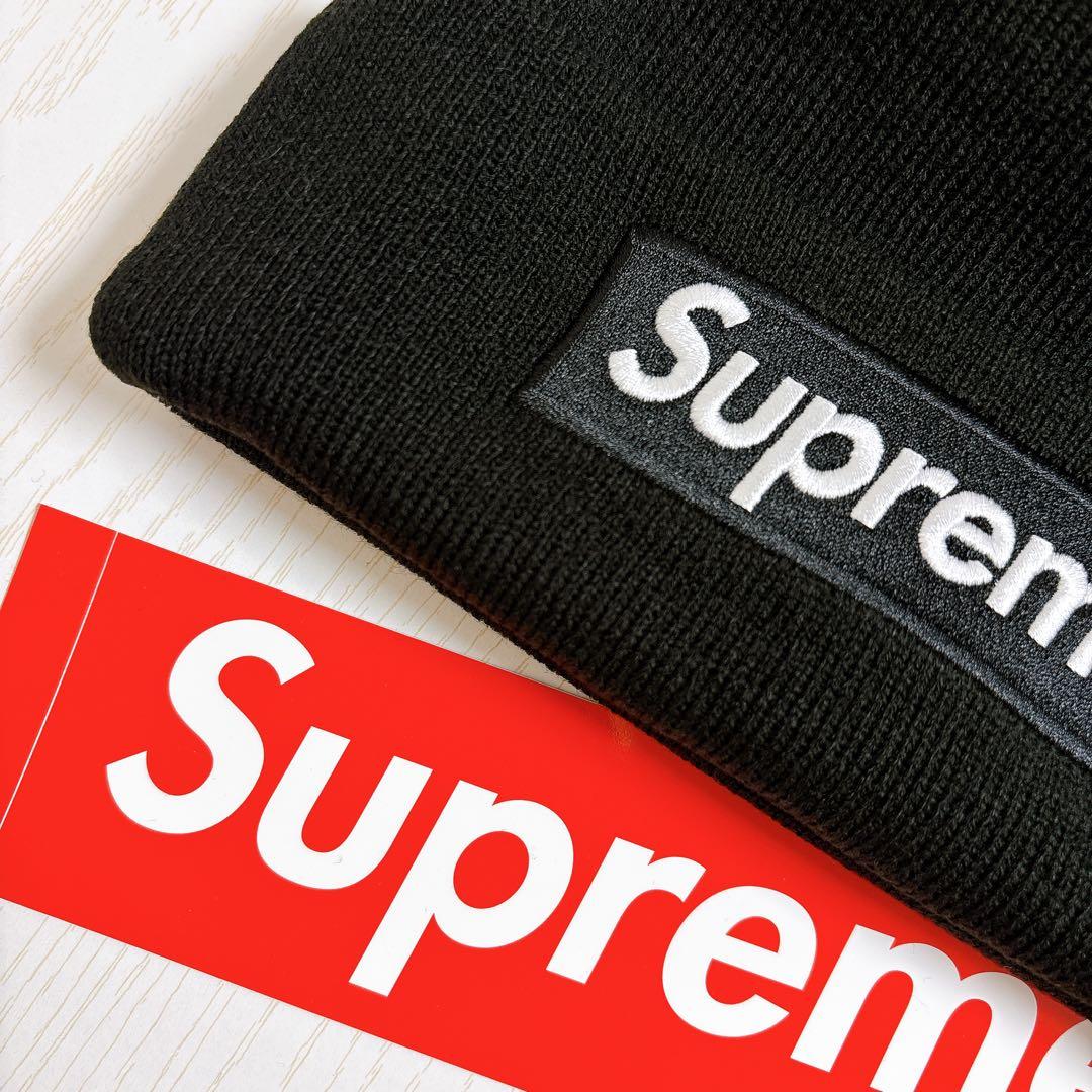 Supreme NEW ERA ニット帽　ビーニー　BOXロゴ　ブラック　黒