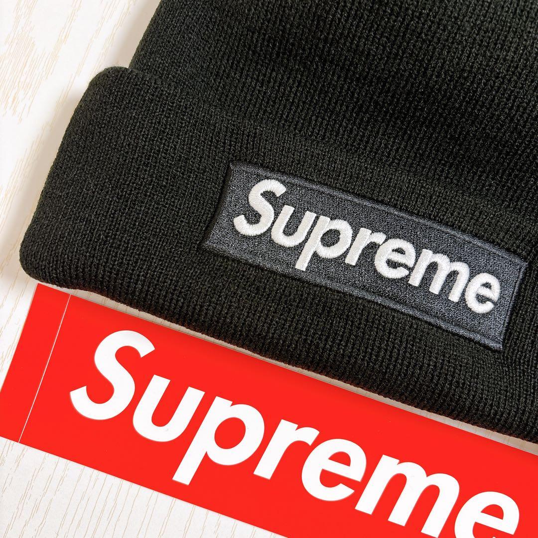 Supreme NEW ERA ニット帽　ビーニー　BOXロゴ　ブラック　黒